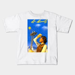 Vintage Travel - St Moritz Kids T-Shirt